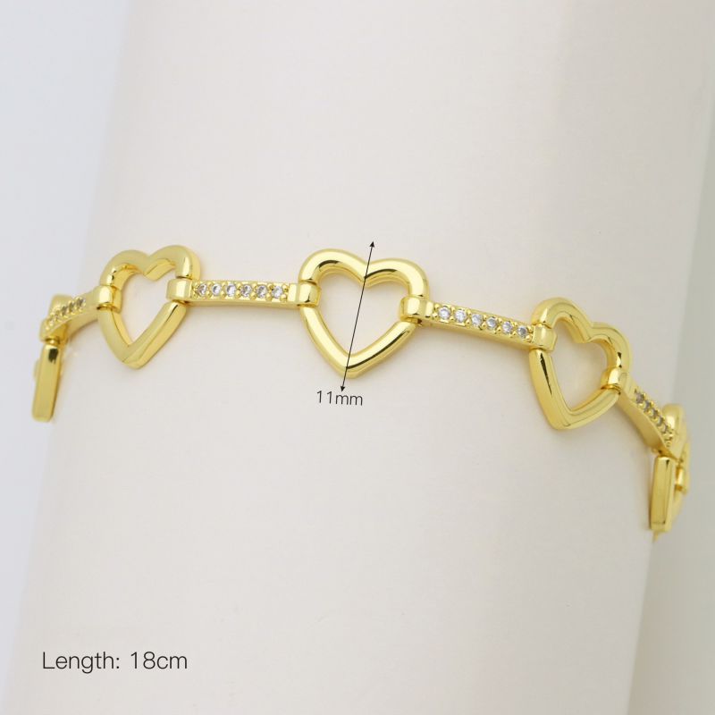 B Brass Square Bracelet With Diamonds