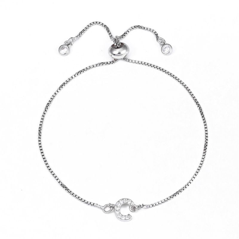 Letter:a Copper Diamond 26 Letter Bracelet