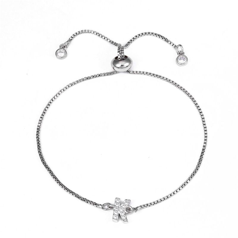 Letter:a Copper Diamond 26 Letter Bracelet