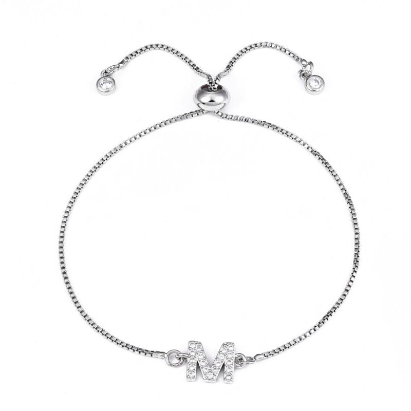 Letter:a Copper Diamond 26 Letter Bracelet