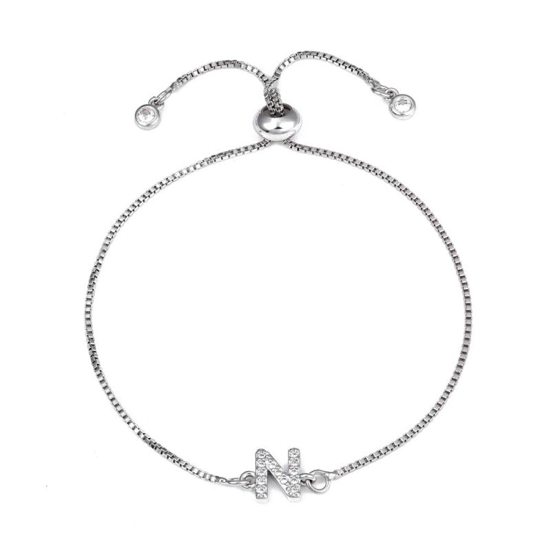 Letter:a Copper Diamond 26 Letter Bracelet