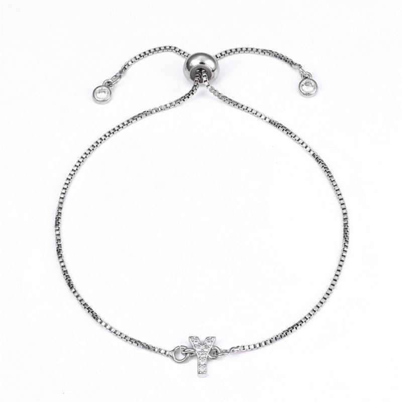 Letter:a Copper Diamond 26 Letter Bracelet