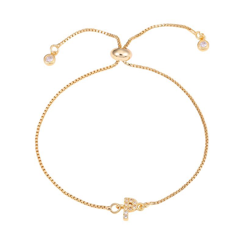 Letter:a Copper Diamond 26 Letter Bracelet