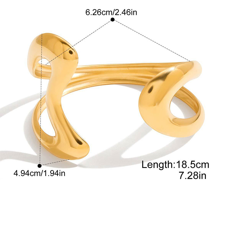 Gold (pair) Stainless Steel Irregular Bracelet