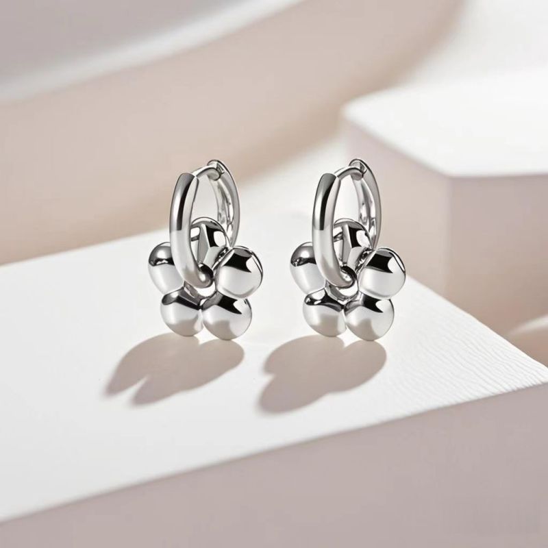 Love Silver Titanium Steel Heart Earrings