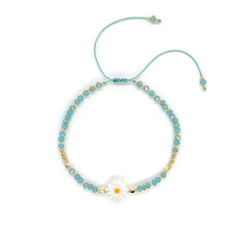 A Gold-plated Copper Crystal Beaded Eye Bracelet