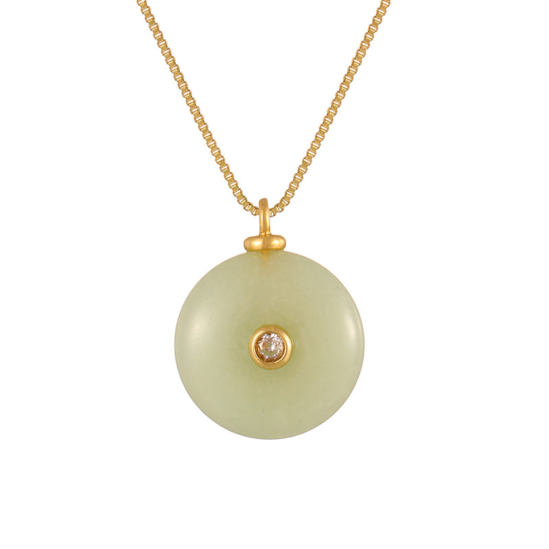 Color 3 Irregular Natural Stone Inlaid Zirconium Titanium Steel Necklace