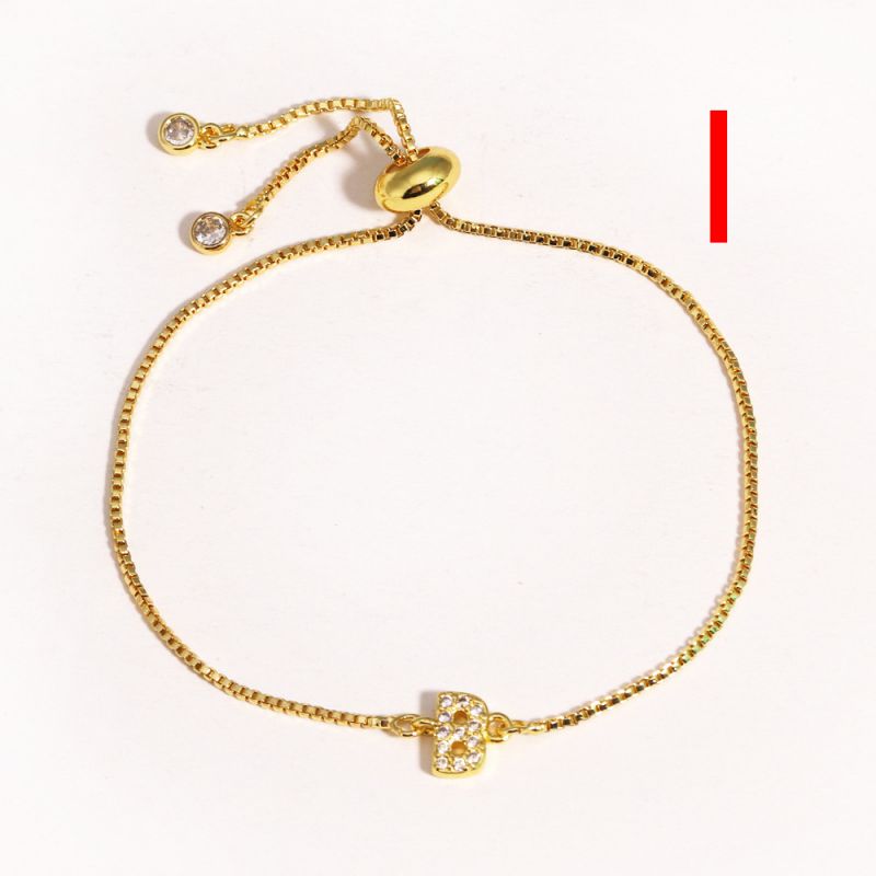 A Copper Inlaid Zirconium 26 Letter Bracelet