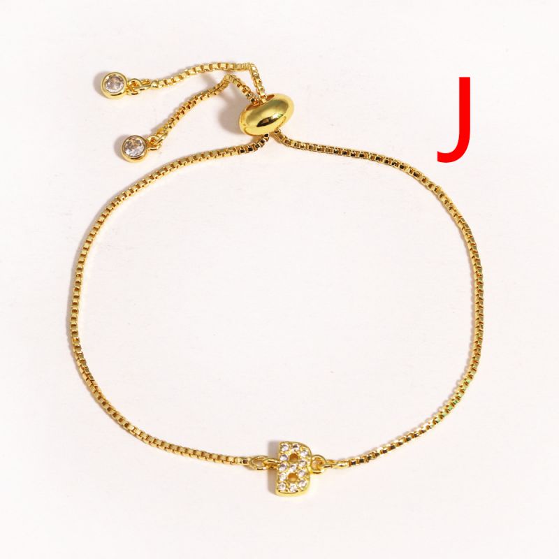 A Copper Inlaid Zirconium 26 Letter Bracelet