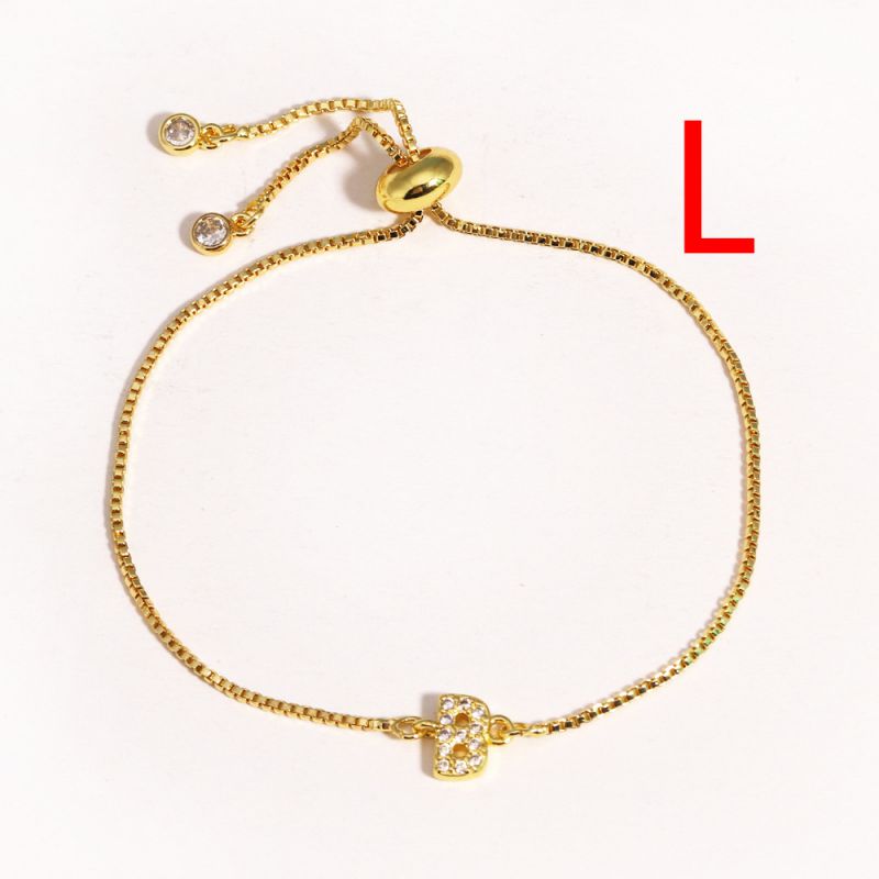 A Copper Inlaid Zirconium 26 Letter Bracelet