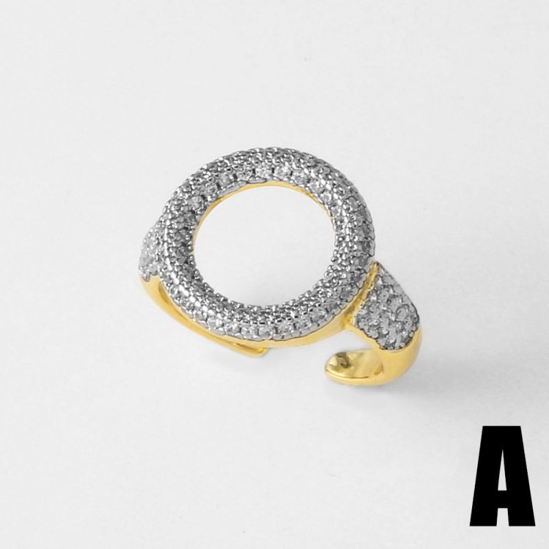 A Copper-plated Gold-plated Round Ring With Diamonds