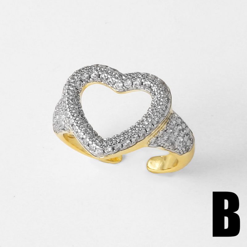 A Copper-plated Gold-plated Round Ring With Diamonds