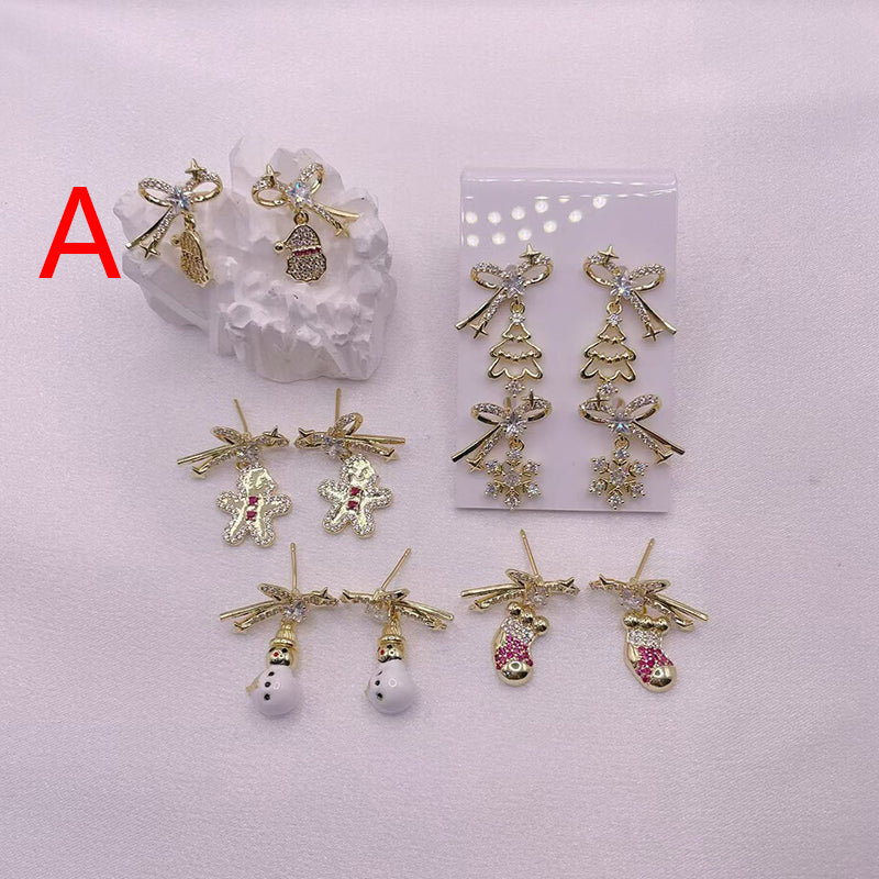 A Copper Diamond Bow Earrings