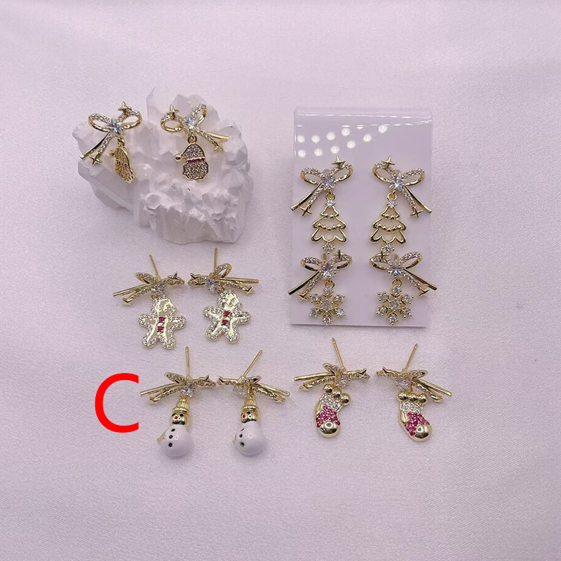 A Copper Diamond Bow Earrings