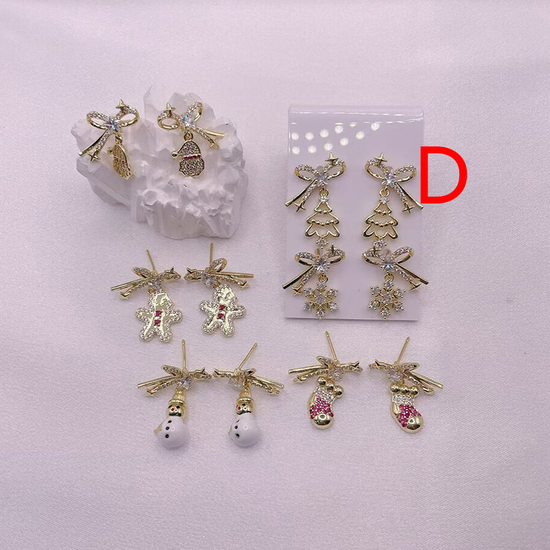 A Copper Diamond Bow Earrings