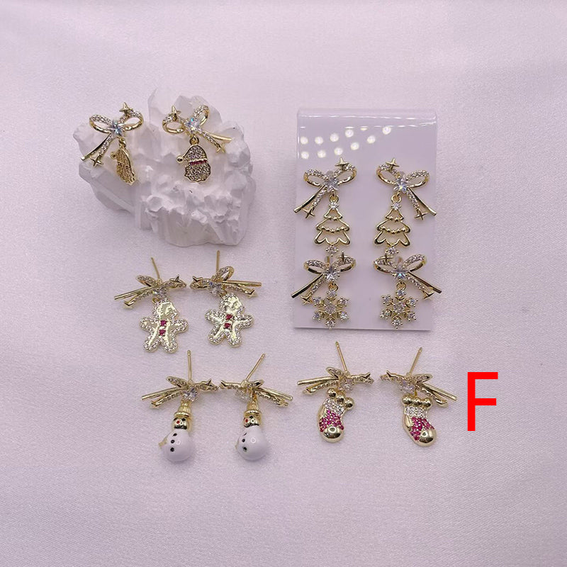 A Copper Diamond Bow Earrings