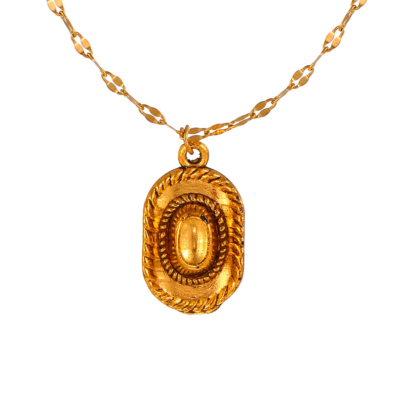 Gold 1 Titanium Steel Bull Head Necklace