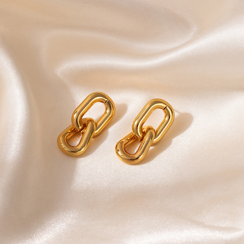 Smooth Chain Earrings Titanium Steel Chain Earrings