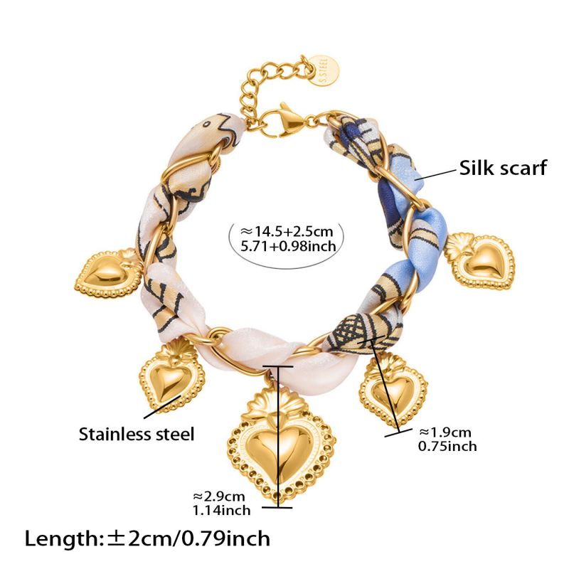 Necklace 2# Stainless Steel Heart Scarf Necklace