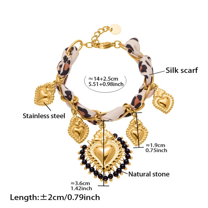 Necklace 2# Stainless Steel Heart Scarf Necklace