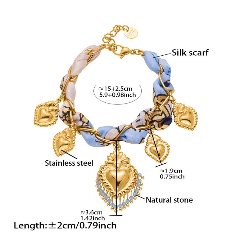 Necklace 2# Stainless Steel Heart Scarf Necklace