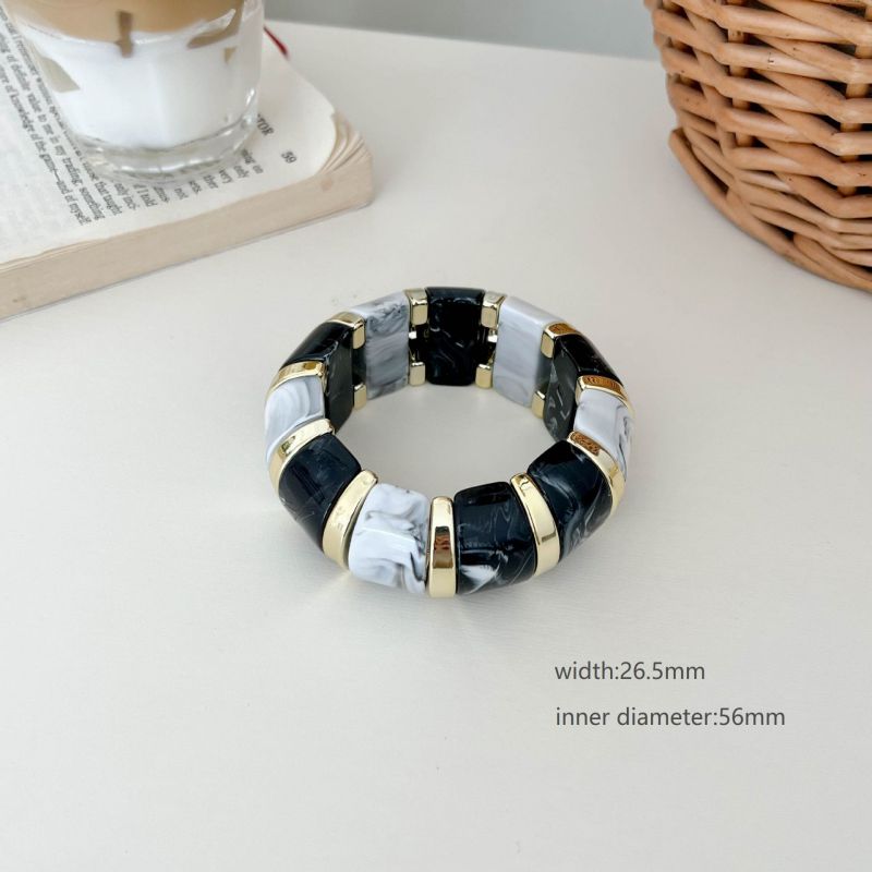 Pumpkin Beads Transparent Gray Resin Texture Irregular Bracelet