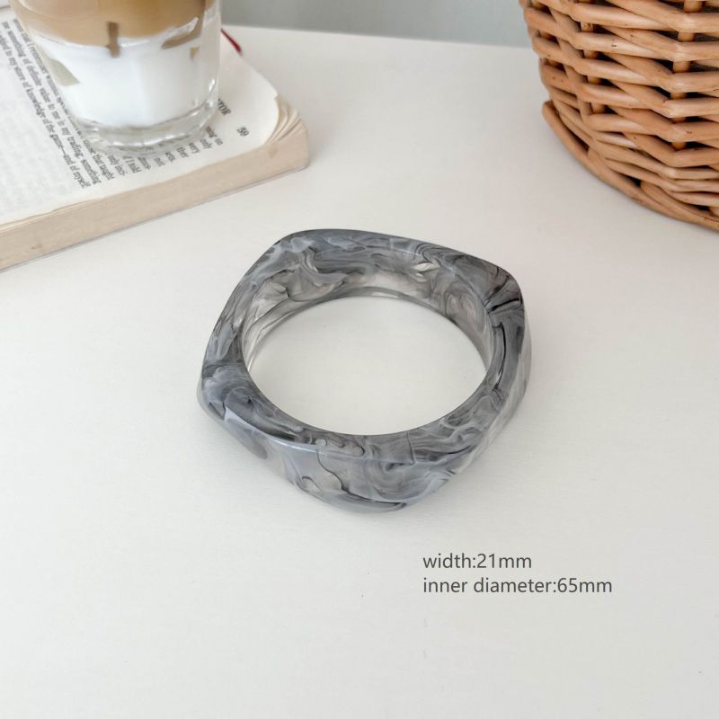 Pumpkin Beads Transparent Gray Resin Texture Irregular Bracelet