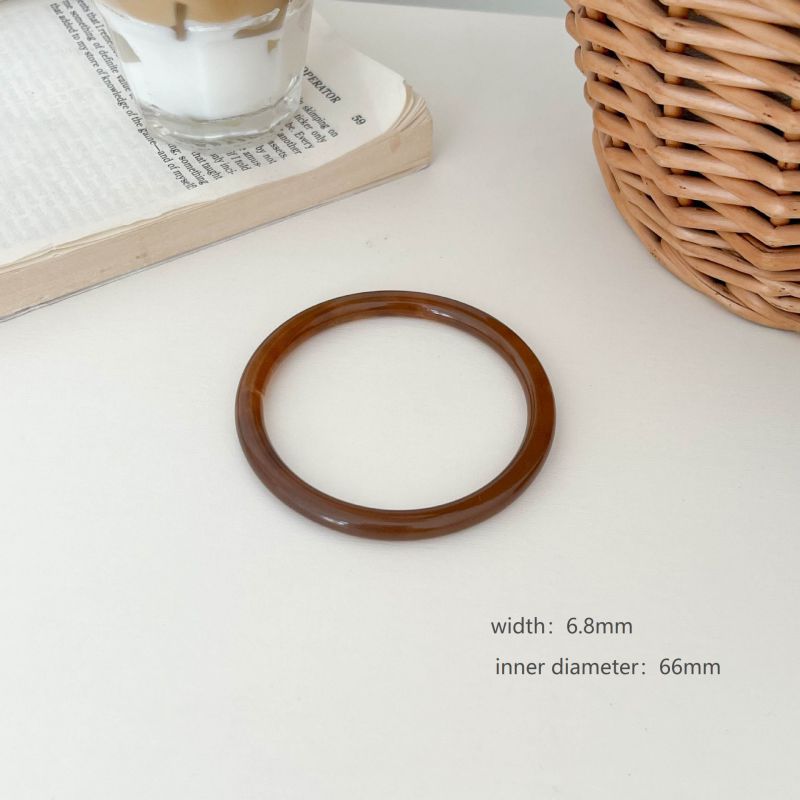 Dark Brown Resin Bamboo Round Bracelet