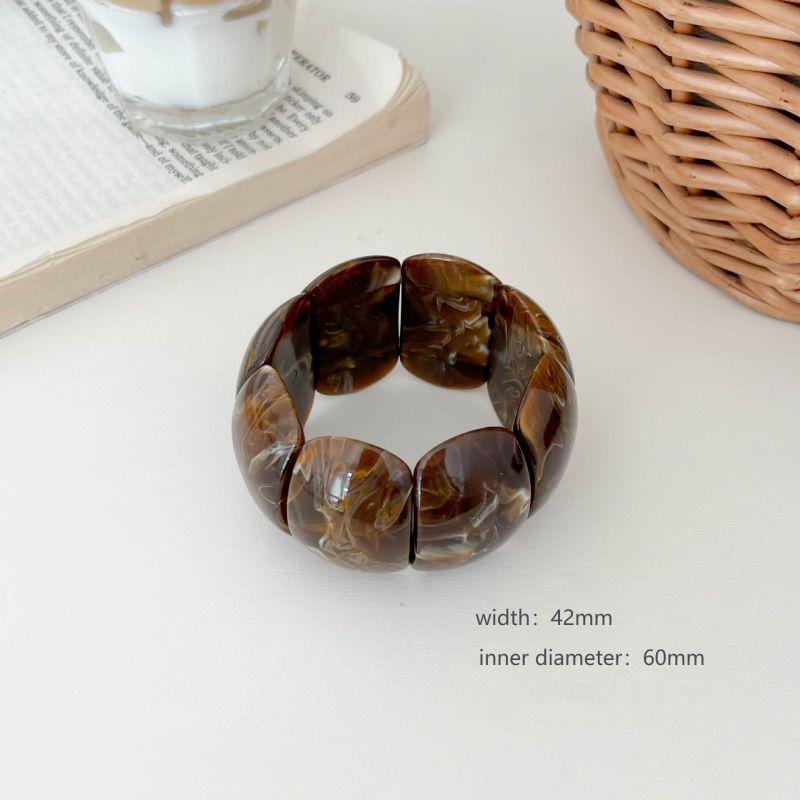 Dark Brown Resin Bamboo Round Bracelet