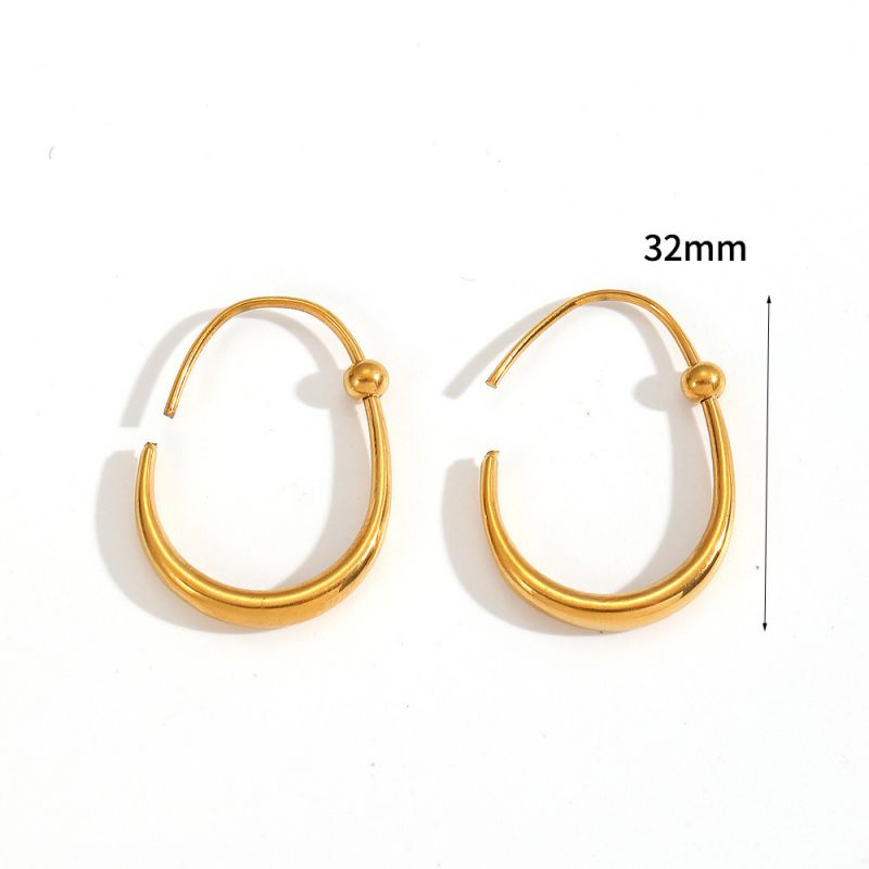 Gold 304 Stainless Steel Irregular Earrings