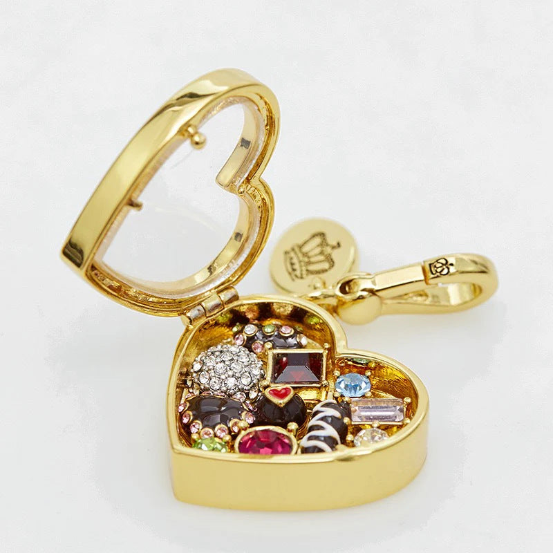 Chocolate Open Box Necklace-empty Box Stainless Steel Heart Storage Box Pendant (without Chain)