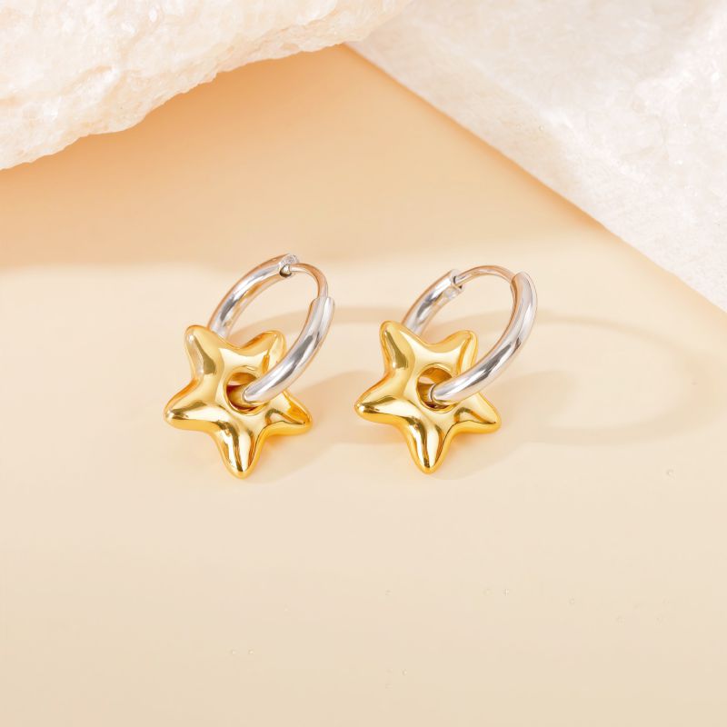 Love Silver Titanium Steel Heart Earrings