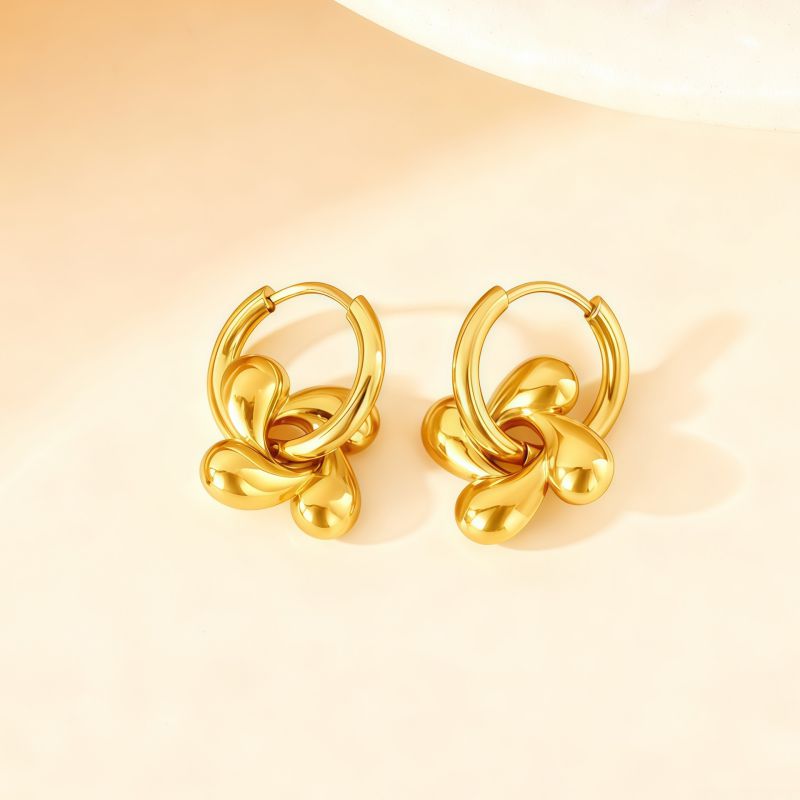 Love Silver Titanium Steel Heart Earrings