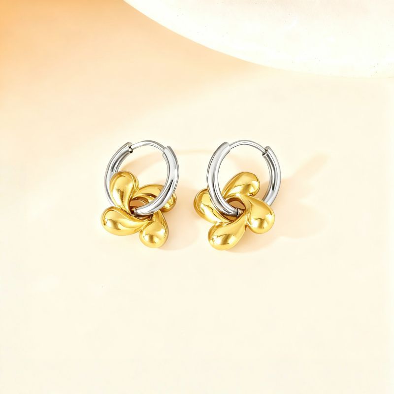 Love Silver Titanium Steel Heart Earrings