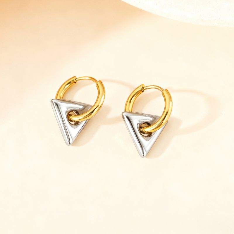 Love Silver Titanium Steel Heart Earrings