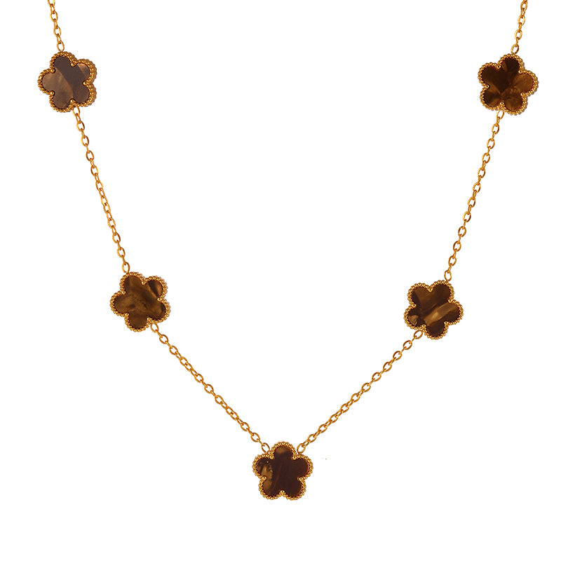 Red Titanium Steel Resin Heart Necklace