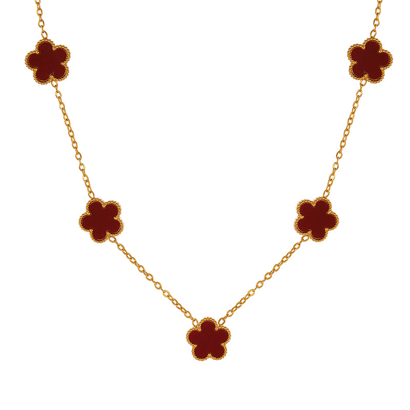 Gold 1 Titanium Steel Irregular Heart Eye Necklace