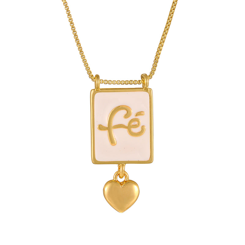 Gold 1 Titanium Steel Irregular Heart Eye Necklace