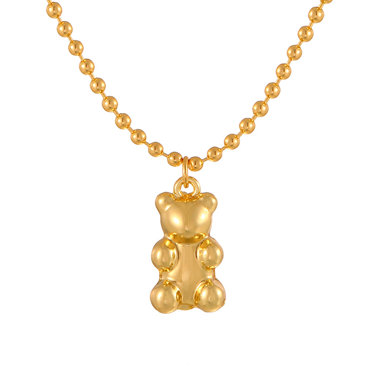 Gold 1 Copper Bear Necklace
