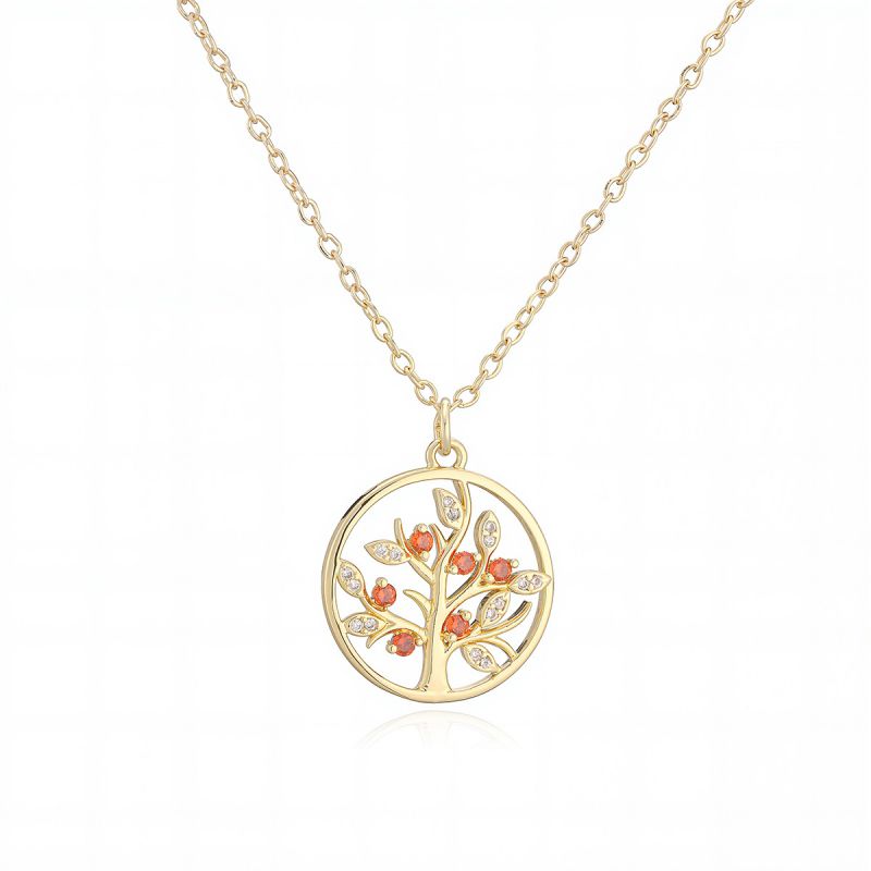 Necklace 1 Copper Diamond Heart Tree Of Life Necklace