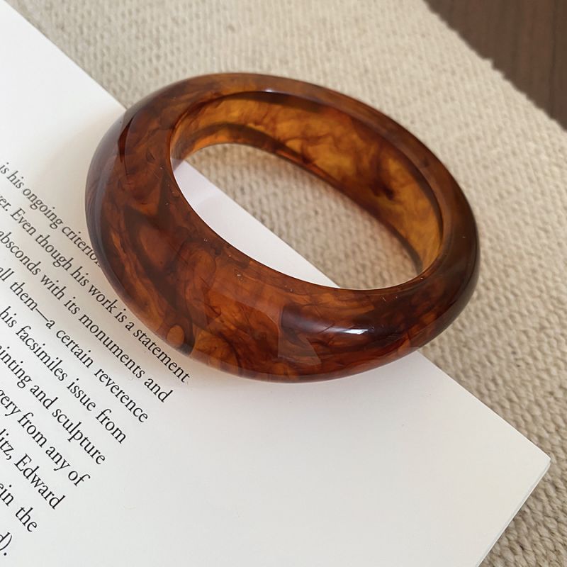 #4 Bracelet - Dark Blue Irregularly Patterned Resin Bracelet