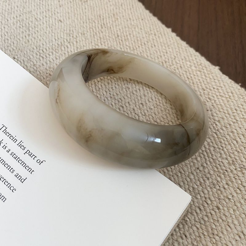 #4 Bracelet - Dark Blue Irregularly Patterned Resin Bracelet