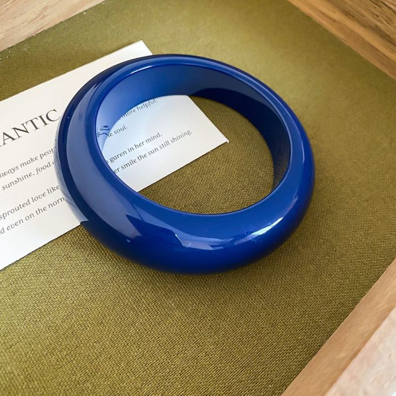 #4 Bracelet - Dark Blue Irregularly Patterned Resin Bracelet