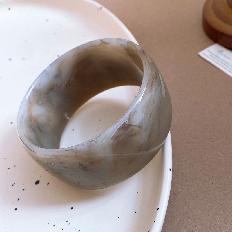 #4 Bracelet - Dark Blue Irregularly Patterned Resin Bracelet