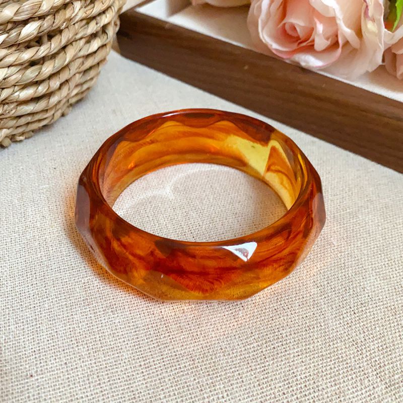 #4 Bracelet - Dark Blue Irregularly Patterned Resin Bracelet