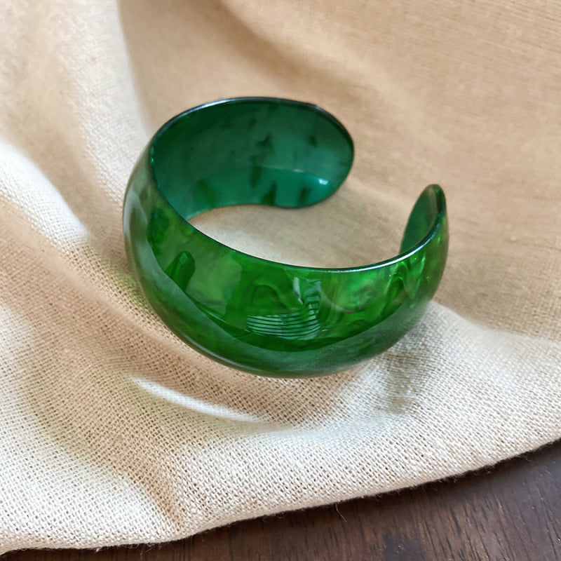 #4 Bracelet - Dark Blue Irregularly Patterned Resin Bracelet