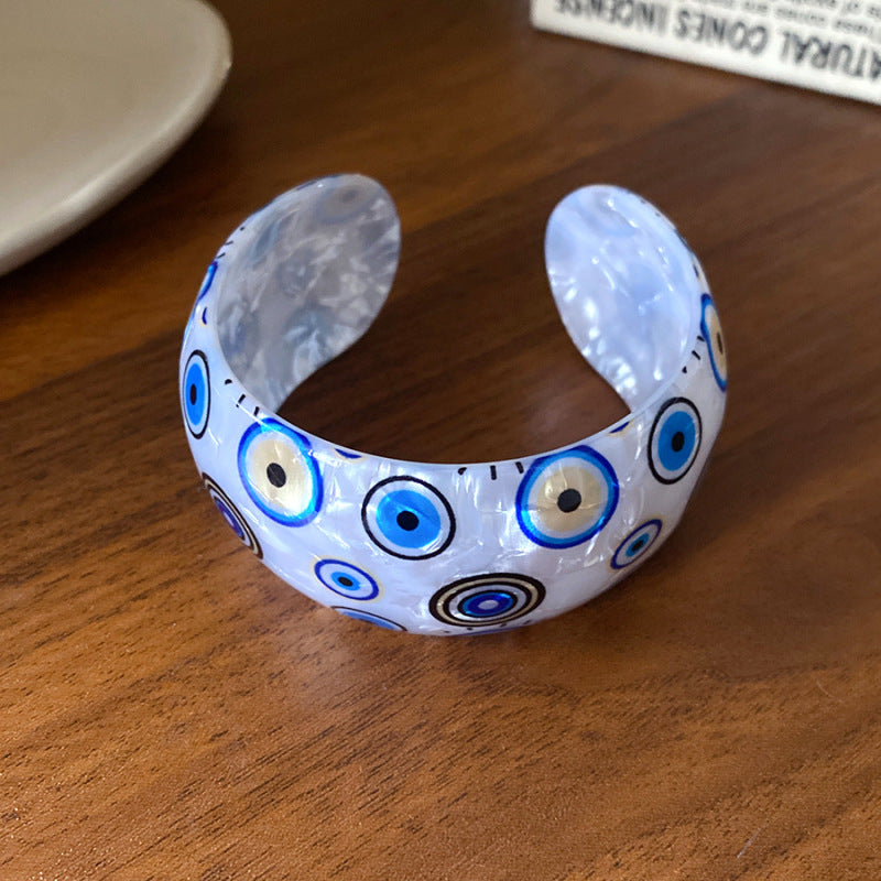 #4 Bracelet - Dark Blue Irregularly Patterned Resin Bracelet