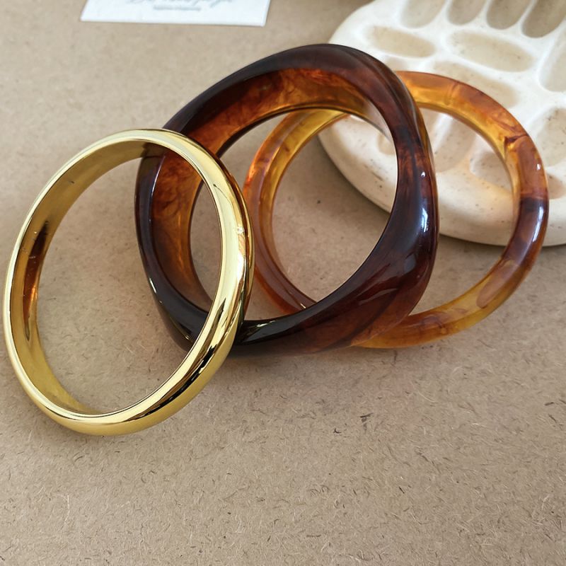 #4 Bracelet - Dark Blue Irregularly Patterned Resin Bracelet