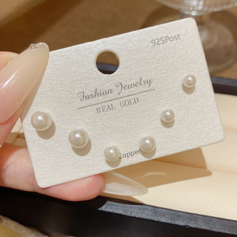 Set 4# Copper And Diamond-encrusted Cross Earring Set