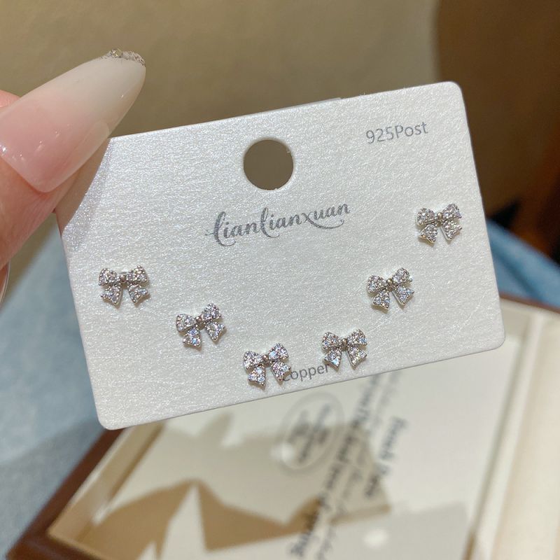 Set 3# Copper And Diamond Earring Set